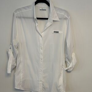 Columbia Classic White Long Sleeve Shirt